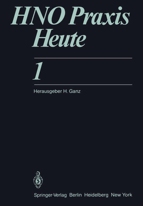 Book cover of HNO Praxis Heute (1980) (HNO Praxis heute #1)