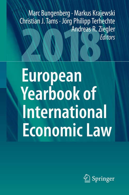 Book cover of European Yearbook of International Economic Law 2018 (1st ed. 2019) (European Yearbook of International Economic Law #9)