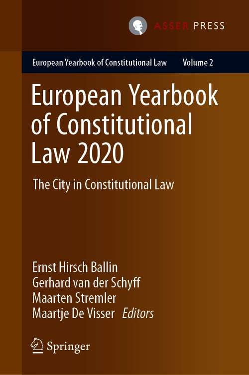 Book cover of European Yearbook of Constitutional Law 2020: The City in Constitutional Law (1st ed. 2021) (European Yearbook of Constitutional Law #2)