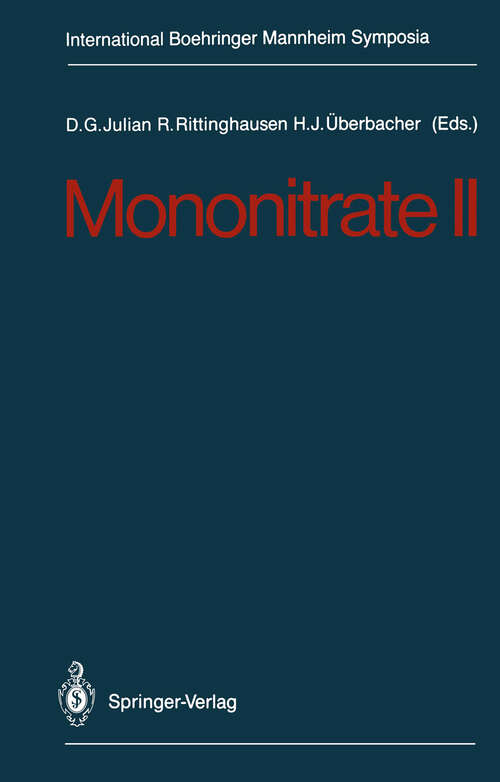 Book cover of Mononitrate II (1987) (International Boehringer Mannheim Symposia)