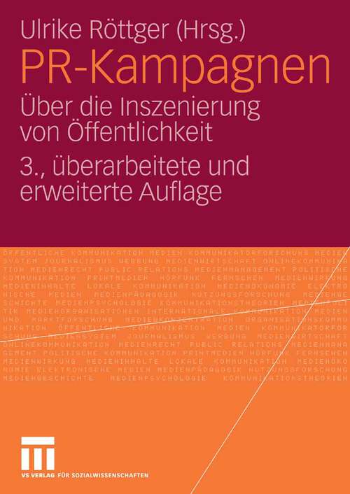 Book cover of PR-Kampagnen: Über die Inszenierung von Öffentlichkeit (3.Aufl. 2006)