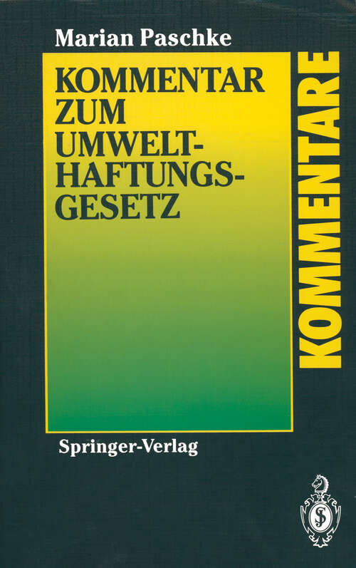 Book cover of Kommentar zum Umwelthaftungsgesetz (1993)