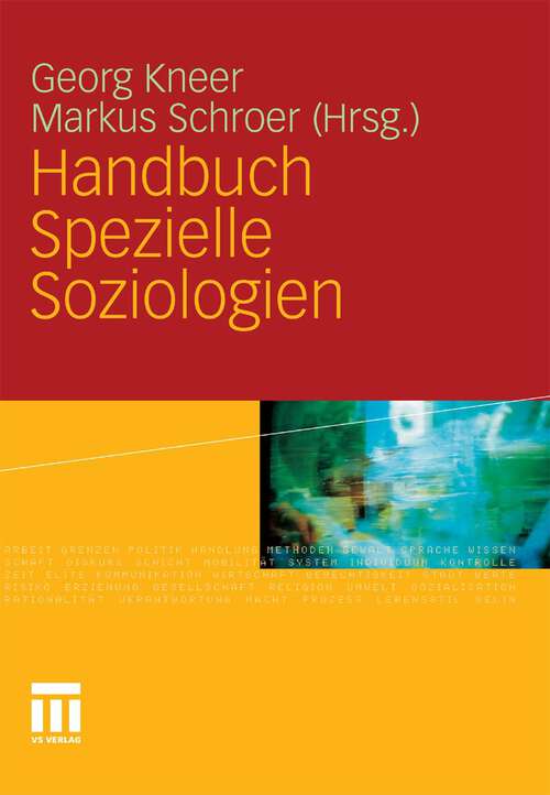 Book cover of Handbuch Spezielle Soziologien (2010)