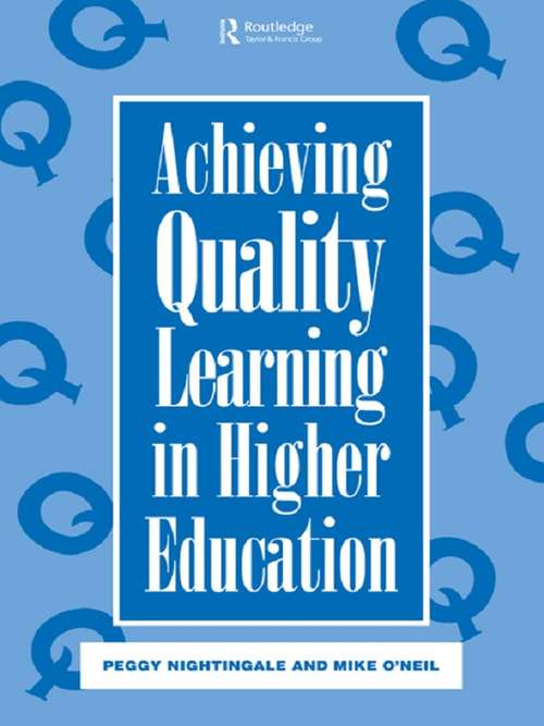 Book cover of Achieving Quality Learning in Higher Education