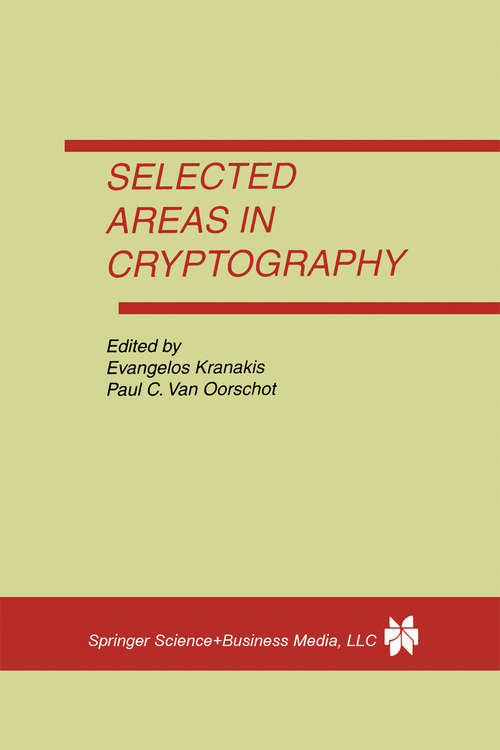 Book cover of Selected Areas in Cryptography (1997)