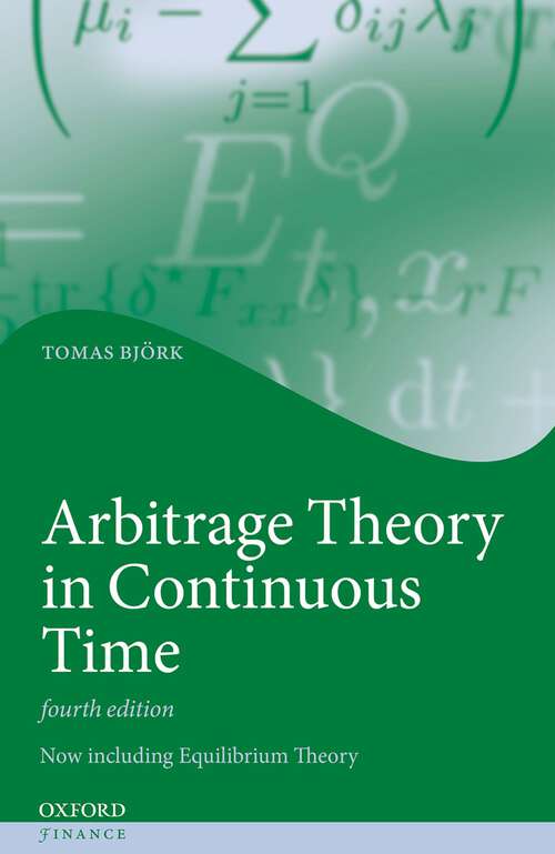 Book cover of Arbitrage Theory in Continuous Time (Oxford Finance Series)