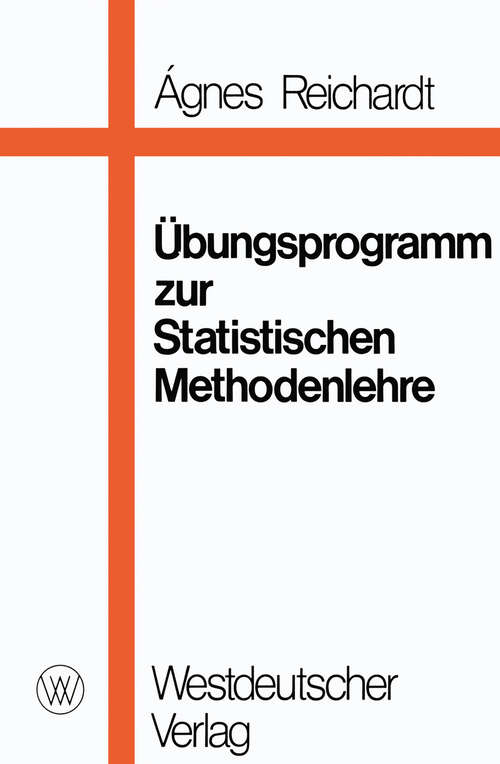Book cover of Übungsprogramm zur Statistischen Methodenlehre (1975)