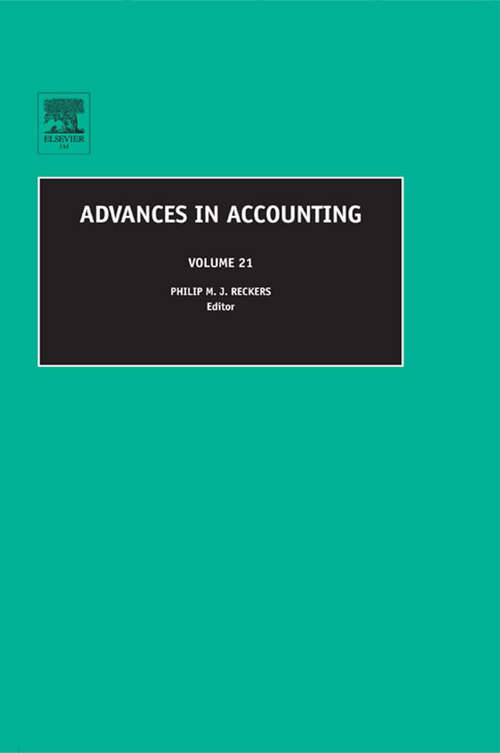 Book cover of Advances in Accounting (ISSN: Volume 21)