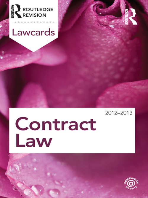 Book cover of Contract Lawcards 2012-2013 (Lawcards)