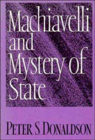 Book cover of Machiavelli And Mystery Of State (PDF)