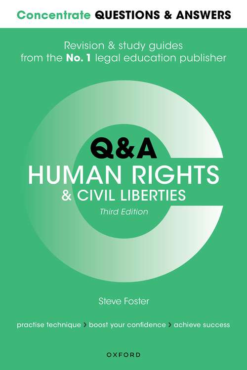 Book cover of Concentrate Q&A Human Rights & Civil Liberties: Law Q&a Revision And Study Guide (3) (Concentrate Questions And Answers Ser.)