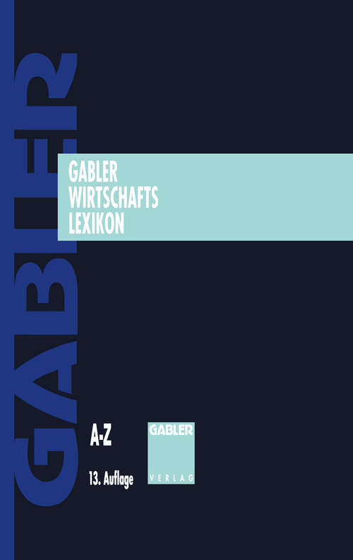 Book cover of Gabler Wirtschafts-Lexikon (1. Aufl. 1993)