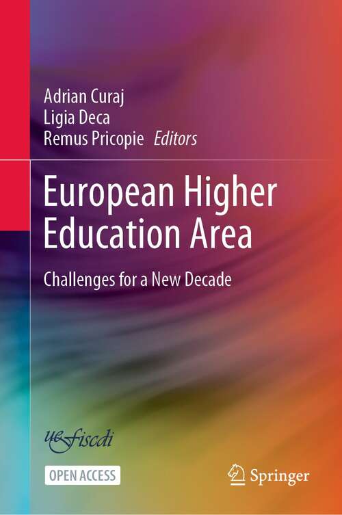 Book cover of European Higher Education Area: Challenges For A New Decade (1st ed. 2020)