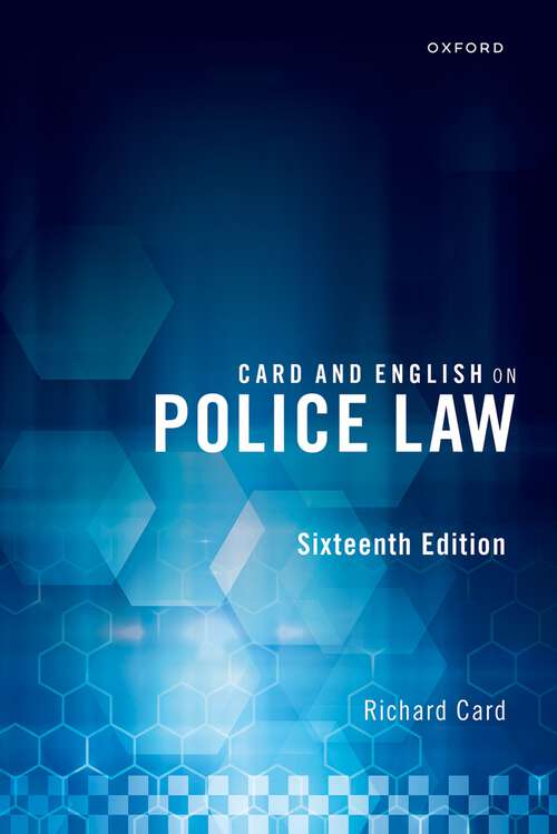Book cover of Card and English on Police Law