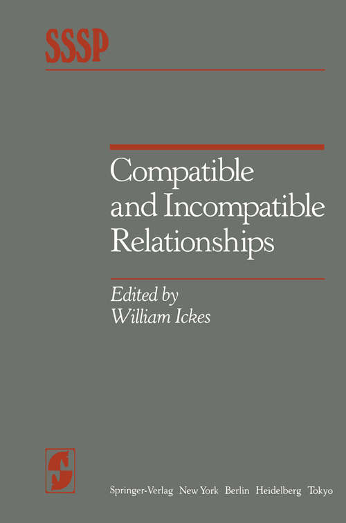 Book cover of Compatible and Incompatible Relationships (1985) (Springer Series in Social Psychology)