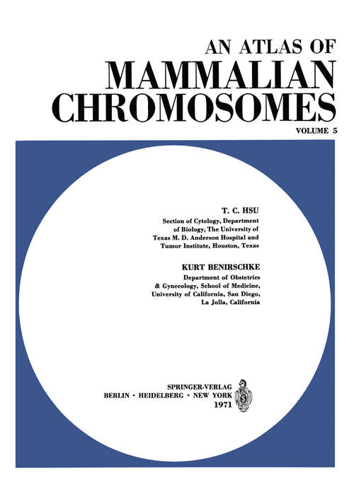 Book cover of An Atlas of Mammalian Chromosomes: Volume 5 (1971)