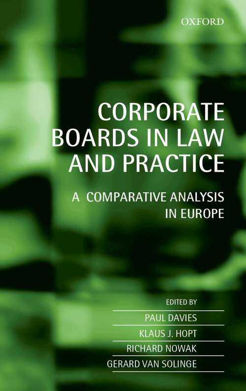 Book cover of Corporate Boards in Law and Practice: A Comparative Analysis in Europe