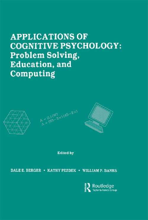 Book cover of Applications of Cognitive Psychology: Problem Solving, Education, and Computing