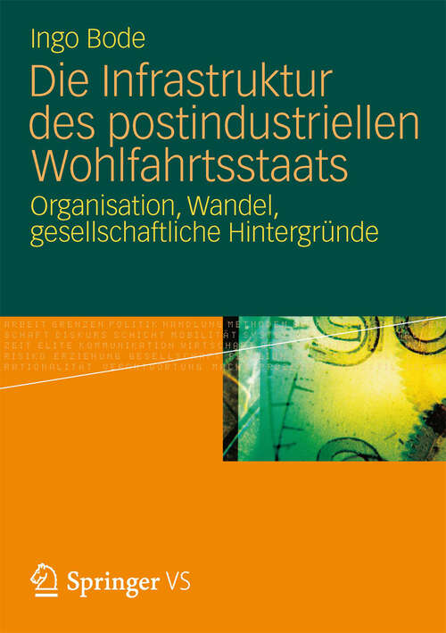 Book cover of Die Infrastruktur des postindustriellen Wohlfahrtsstaats: Organisation, Wandel, gesellschaftliche Hintergründe (2013)