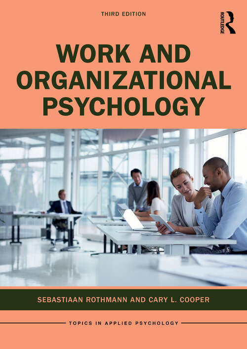 Book cover of Work and Organizational Psychology (3) (Topics in Applied Psychology)