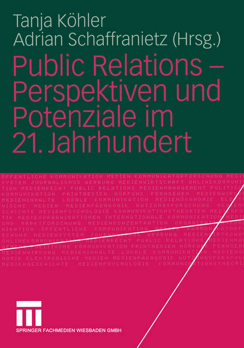 Book cover of Public Relations — Perspektiven und Potenziale im 21. Jahrhundert (2004)