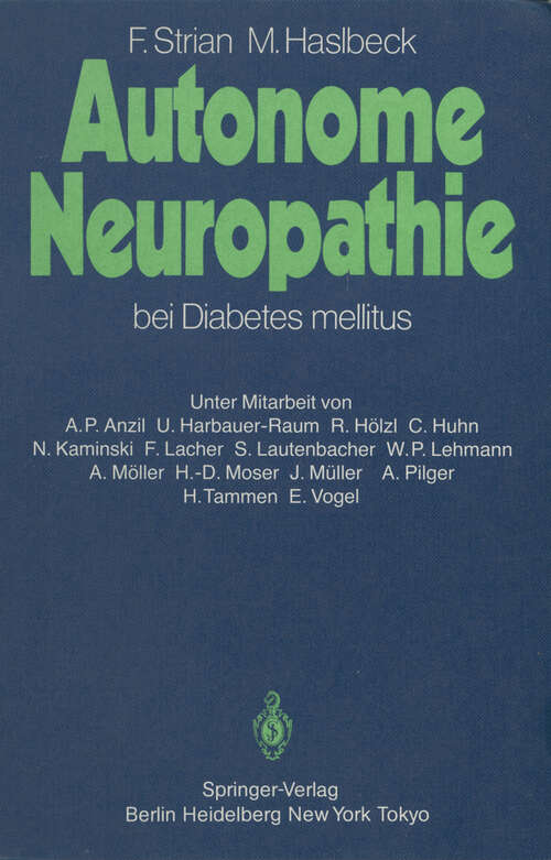 Book cover of Autonome Neuropathie bei Diabetes mellitus (1986)