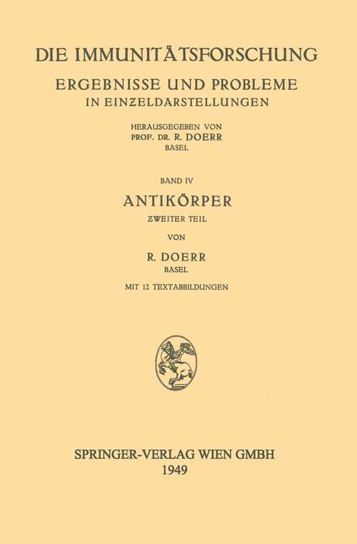 Book cover of Antikörper: Teil 2 (1. Aufl. 1949)