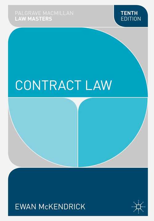 Book cover of Contract Law (10th ed. 2013) (Macmillan Law Masters)