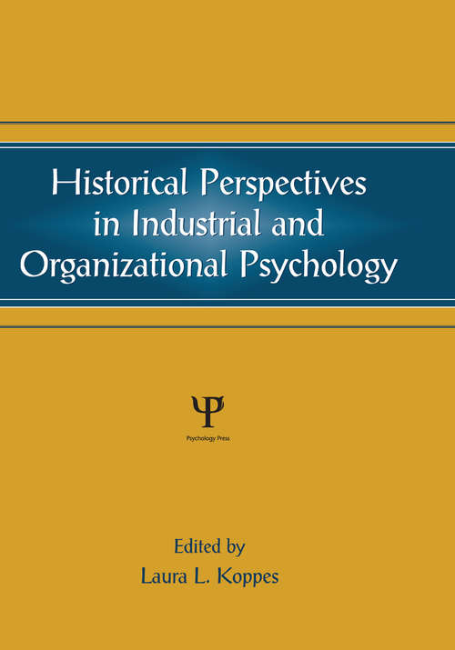 Book cover of Historical Perspectives in Industrial and Organizational Psychology (Applied Psychology Series)