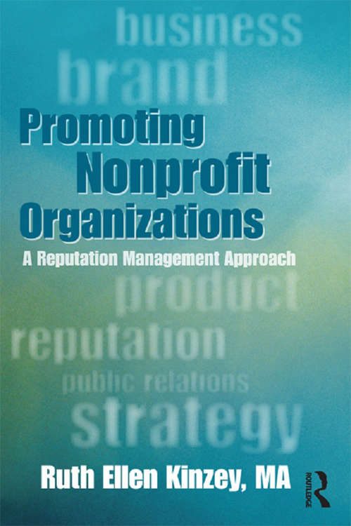 Book cover of Promoting Nonprofit Organizations: A Reputation Management Approach