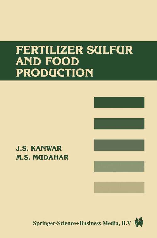 Book cover of Fertilizer sulfur and food production (1986)