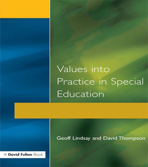 Book cover of Values into Practice in Special Education