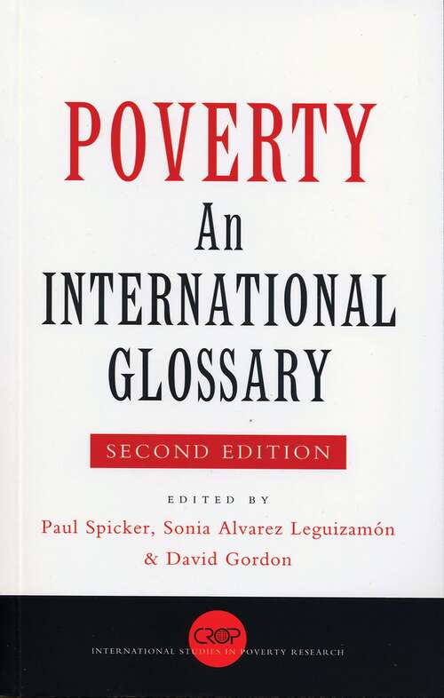 Book cover of Poverty: An International Glossary (International Studies in Poverty Research)