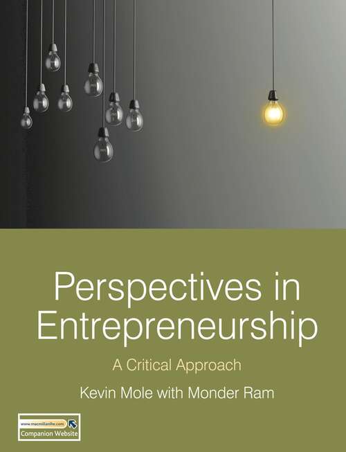 Book cover of Perspectives in Entrepreneurship: A Critical Approach (2011)