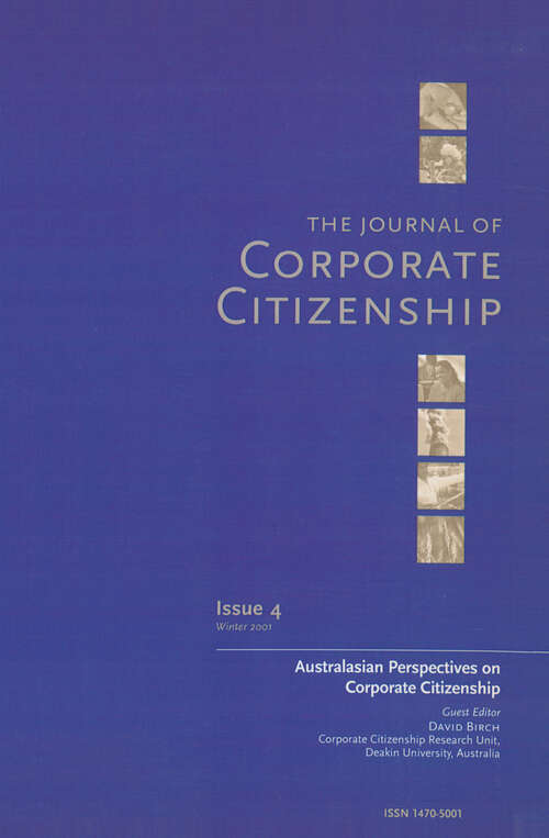 Book cover of Australasian Perspectives on Corporate Citizenship: A special theme issue of The Journal of Corporate Citizenship (Issue 4)