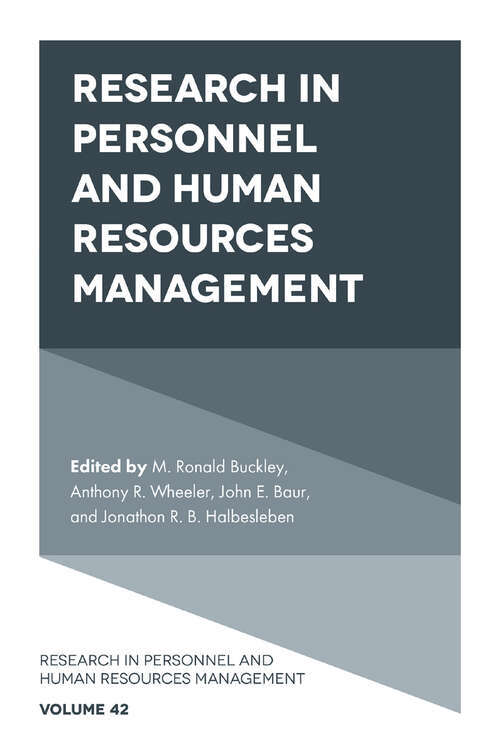 Book cover of Research in Personnel and Human Resources Management (Research in Personnel and Human Resources Management #42)