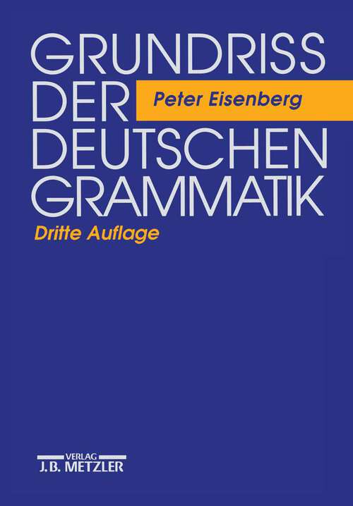 Book cover of Grundriss der deutschen Grammatik (3. Aufl. 1994)