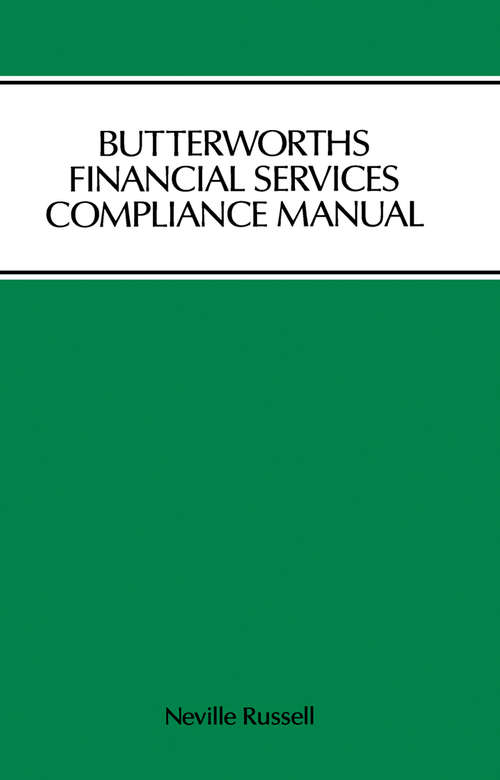Book cover of Butterworths Financial Services Compliance Manual