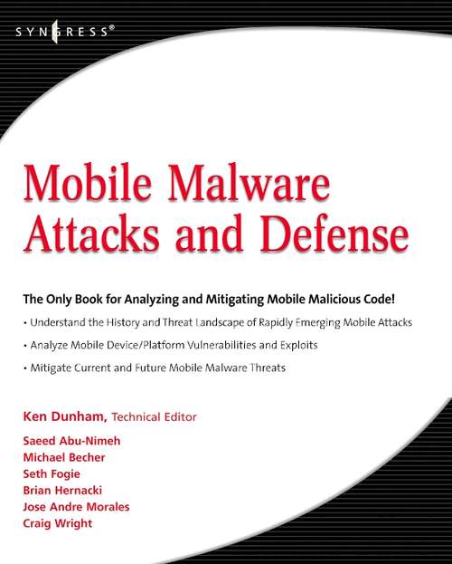 Book cover of Mobile Malware Attacks and Defense
