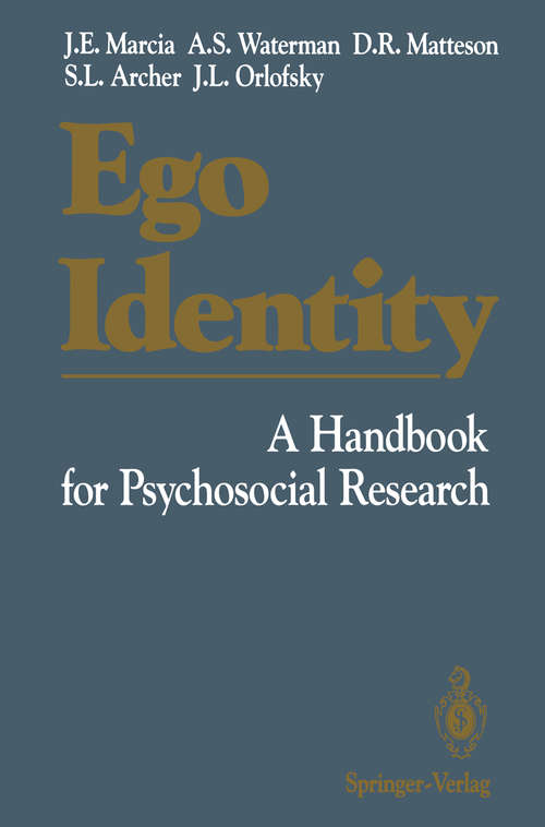 Book cover of Ego Identity: A Handbook for Psychosocial Research (1993)