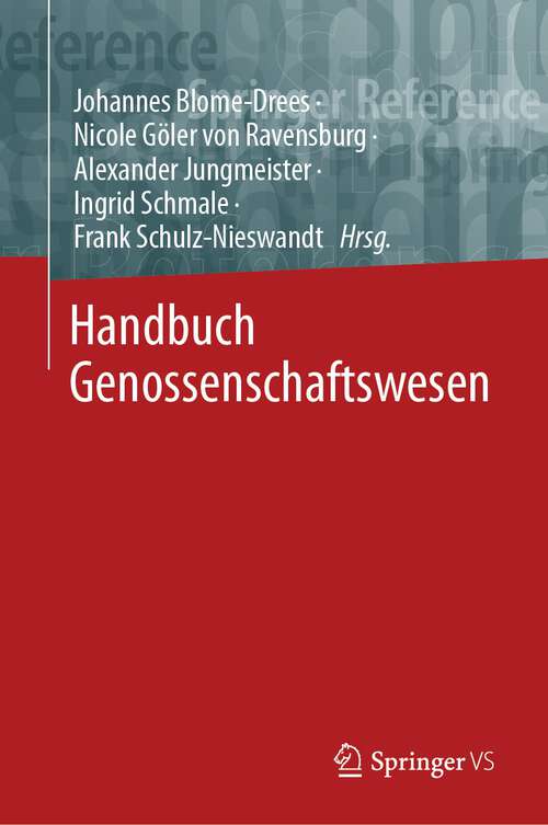 Book cover of Handbuch Genossenschaftswesen (1. Aufl. 2023)