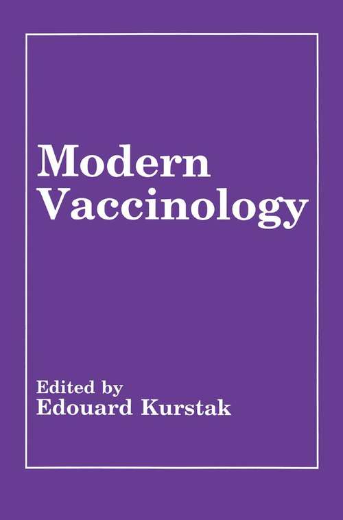 Book cover of Modern Vaccinology (1994)