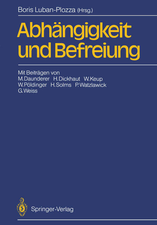 Book cover of Abhängigkeit und Befreiung (1988)