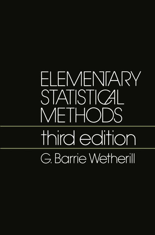 Book cover of Elementary Statistical Methods (1982)