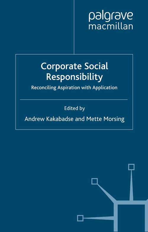 Book cover of Corporate Social Responsibility: Reconciling Aspiration with Application (2006)