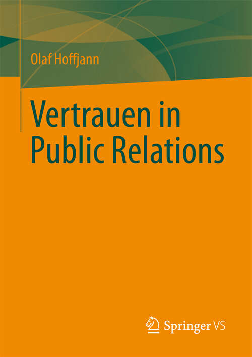 Book cover of Vertrauen in Public Relations (2013)