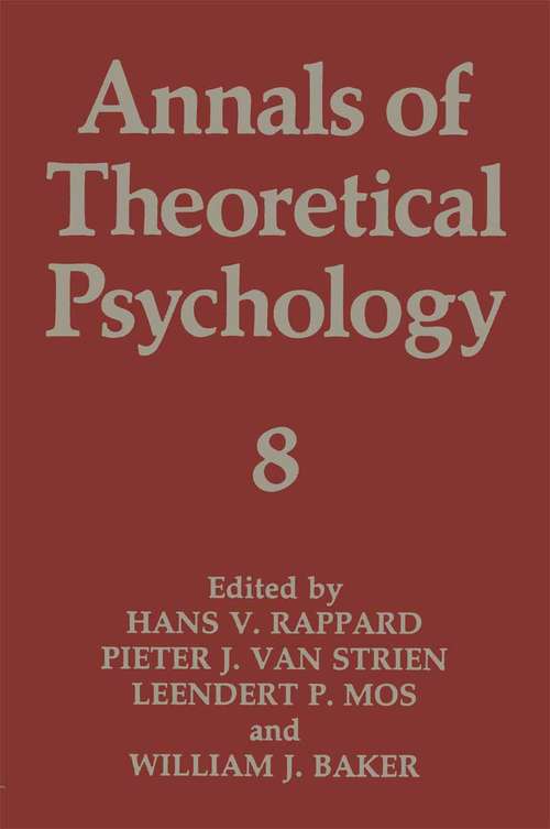 Book cover of Annals of Theoretical Psychology (1993) (Annals of Theoretical Psychology #8)