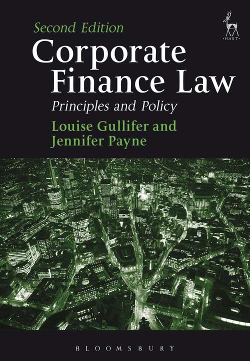 Book cover of Corporate Finance Law: Principles and Policy