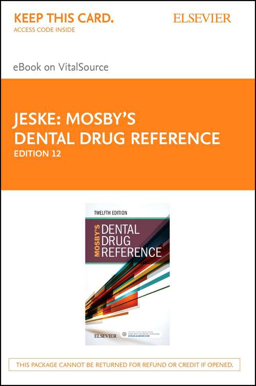 Book cover of Mosby's Dental Drug Reference - E-Book: Mosby's Dental Drug Reference - E-Book (12)