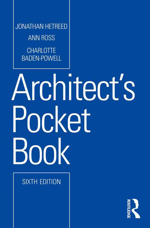 Book cover of Architect's Pocket Book (6) (Routledge Pocket Books)